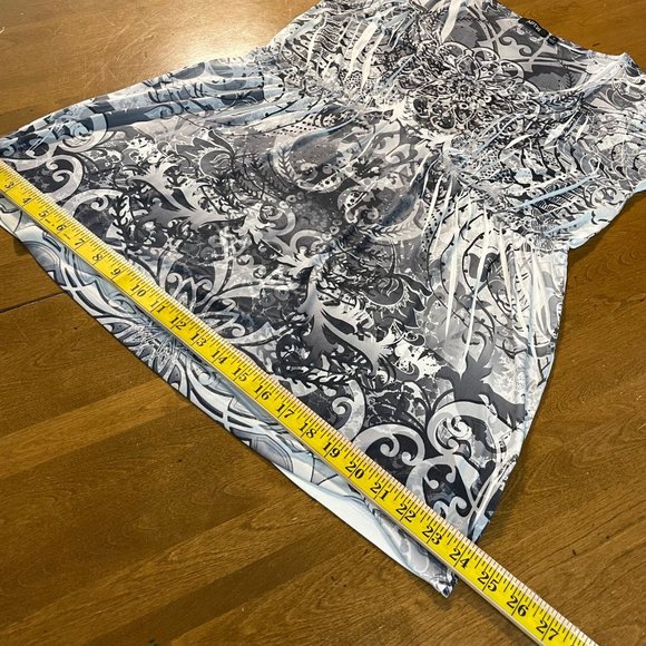 Apt 9 Women's Gray Studded Short Sleeve Liquid Knit Stretch‎ Shirt Top Blouse M - Picture 6 of 11